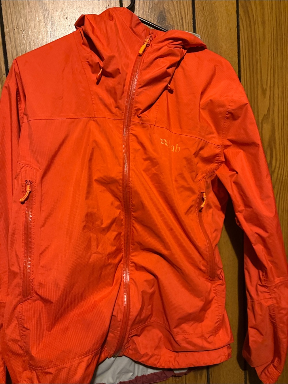 Women's Orange Lightweight Ski & Snow Jacket with Hood